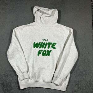 White Fox V.3 Boutique Offstage Size Large Hoodie Gray Pullover Green Logo #2097